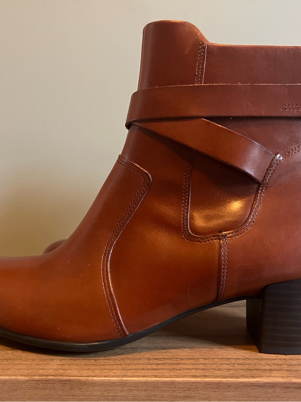 Ecco Brown Leather Ankle Bootie - Picture 7 of 12
